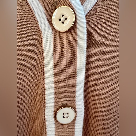 EUC Talbot’s rayon/cotton blend “tennis” style cardigan w/enameled buttons. M. - Picture 2 of 7